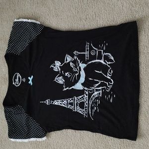 Disney Marie in Paris black shirt girlslg 14-16 or women's small